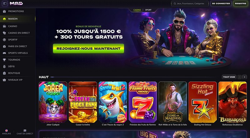 Découvrez les Offres Incroyables de Casino en Ligne Mad Casino en France - aperçu